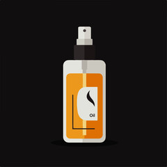 Obraz premium Simple Illustration of an Orange Essential Oil Spray Bottle