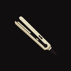 Sleek Beige Hair Straightener on Dark Background