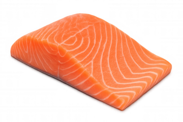 Salmon fillet presenting fresh pink flesh, clean-cut design against transparent backdrop for culinary graphic needs