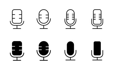 Microphone icon set. karaoke icon vector
