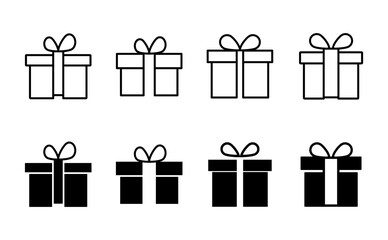Gift icon set. gift vector icon. birthday gift