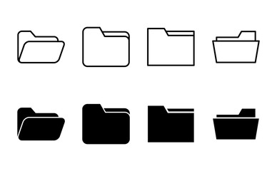 Folder icon set. folder vector icons