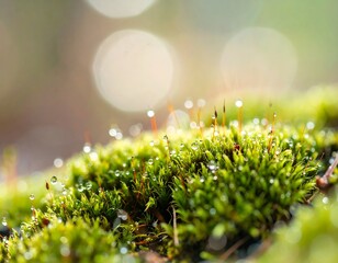 Close-up of dewy moss