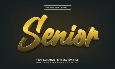 Senior Text Effect vintage style