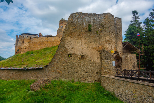 Zborov castle during a summer day in Slovakia