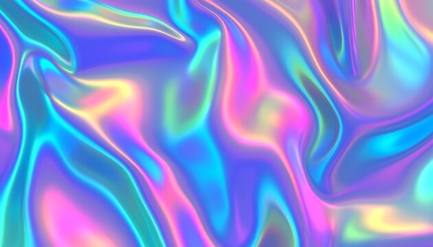 Abstract iridescent fabric folds