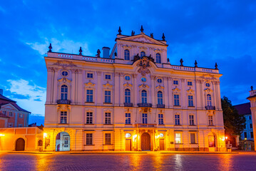 Naklejka premium Sunset view of the Archbishop Palace in Prague, Czech republic