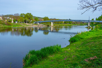 Obraz premium Berounka river passing through Beroun town in the Czech republic
