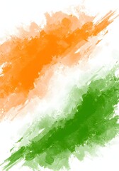 Abstract watercolor design orange green