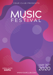 Neon music poster template print 3