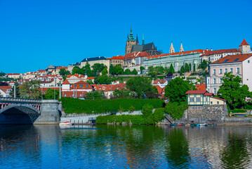 Obraz premium Prague castle and manes bridge in Prague, Czech republic