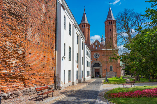View of the cathedral in Plock, Poland