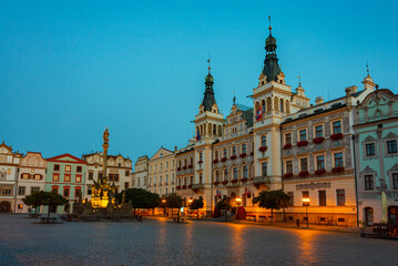 Fototapeta premium Sunrise view of the historical town hall at Pernstynske namesti