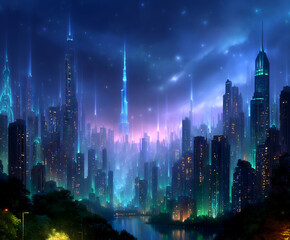 futuristic entertainment hubs with immersive holographic gaming arenas and interactive digital art i