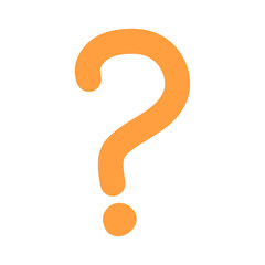 Hand-drawn orange question mark icon