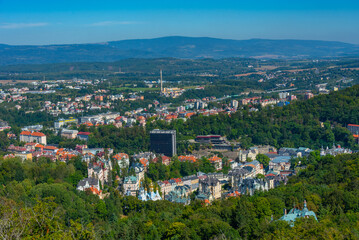 Obraz premium Panorama of Thermal hotel in karlovy Vary, Czech republic