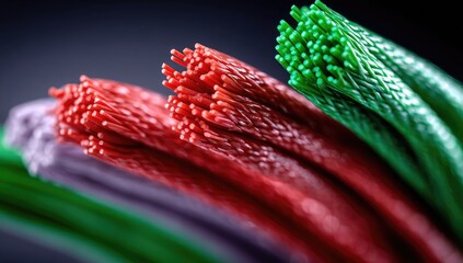 Colorful Synthetic Fibers Close-Up.