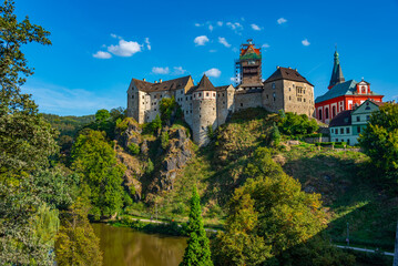 Panorama view of old town of Loket, Czech republic