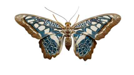 Vivid butterfly demonstrates natural beauty isolated on white