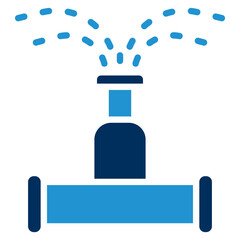 Automatic Watering Blue Color Icon