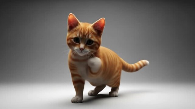 Adorable Ginger Kitten Reaching Out