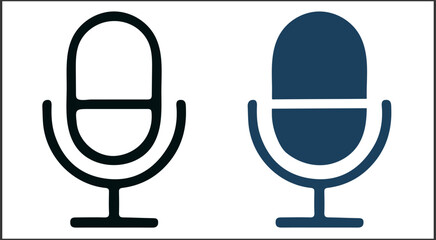 Classic Microphone Icons for Voice Input, Audio Recording, and Smart Tech UI Applications