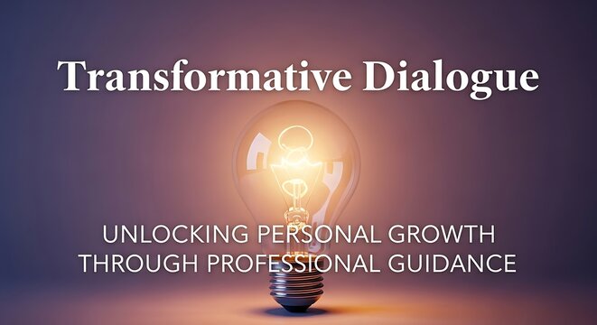 Illuminated lightbulb, transformative dialogue