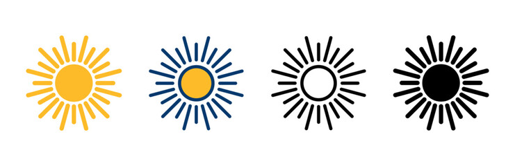 Sun icon vector isolated on white background. Sun vector icon