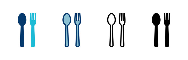 Fork, Spoon, and Knife isolated on white background. Restaurant icon. food icon. Eat. Cutlery icon.
