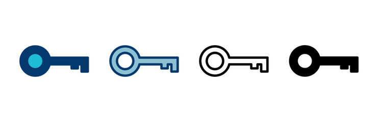 Key icon vector isolated on white background. Key vector icon. Key symbol. security