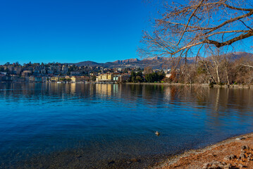 Waterfront of Lugano in Switzerland
