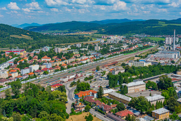 Fototapeta premium Panorama view of Trencin, Slovakia