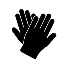 Fototapeta premium Pair of black protective gloves isolated on a white background