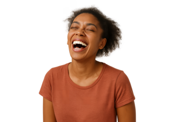 happy young woman with a smile