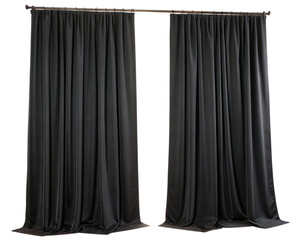 Black curtain isolated, cut-out 