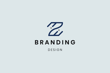 Modern geometric Z letter liner logo design