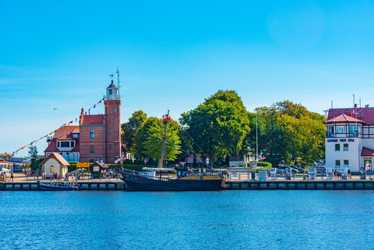 Sunny day at Ustka lighthouse in Poland