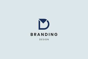 Modern geometric D letter liner logo design