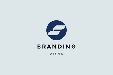Letter F logo template with abstract design for company