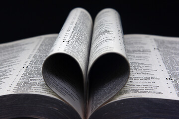 Bible Pages in Heart Shape