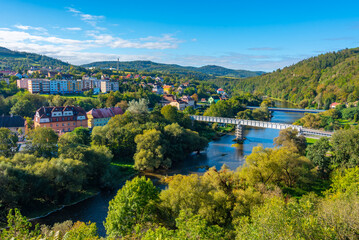 Fototapeta premium Panorama view of Roztoky town in Czech republic