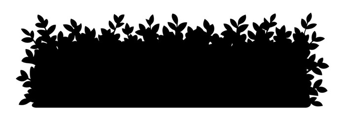 Garden hedge shape silhouette with leafy design, decorative plant border for landscaping, topiary and outdoor greenery