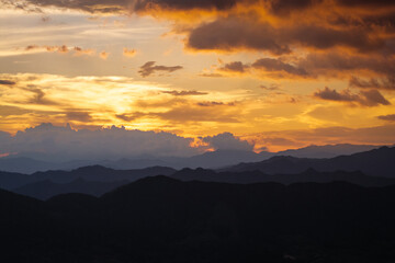 sunset in the mountains