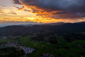 sunset over the mountains
