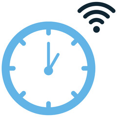 Smart clock icon vector for time management, smart home, and scheduling. Useful for illustrating a modern alarm clock with connected technology and personalized settings.