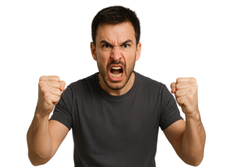 young man shouting