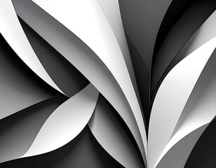 Abstract monochrome design with layered, flowing shapes