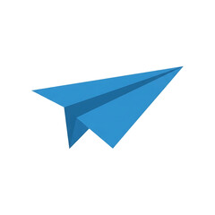 Naklejka premium Blue Paper Airplane Icon Flight, Travel, Journey, Origami