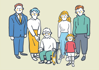 社会制度と共助　ストックイラスト素材
