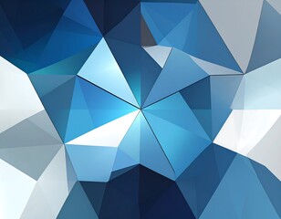 Abstract geometric pattern of blue and grey triangles